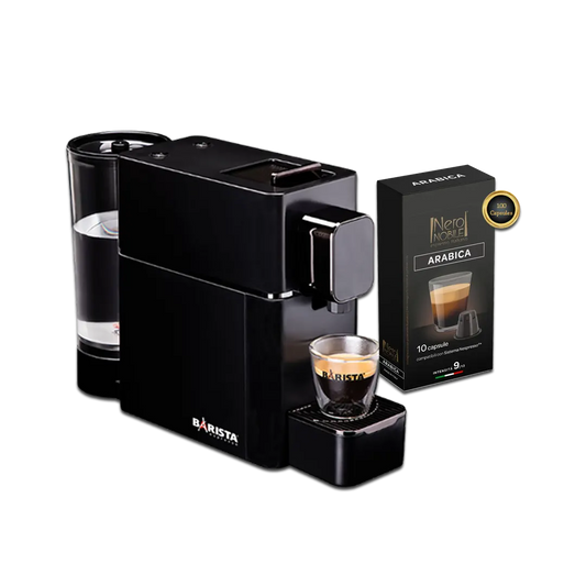 Barista Astra Espresso Coffee Maker With 100 Nero Nobile Arabica Capsules